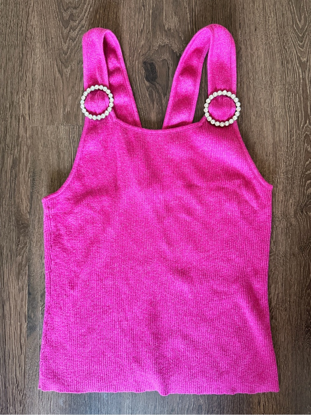 Bar III Women’s Bright Pink Tank Top w/ Faux Diamond Accent Sz. XXL New w/o tag